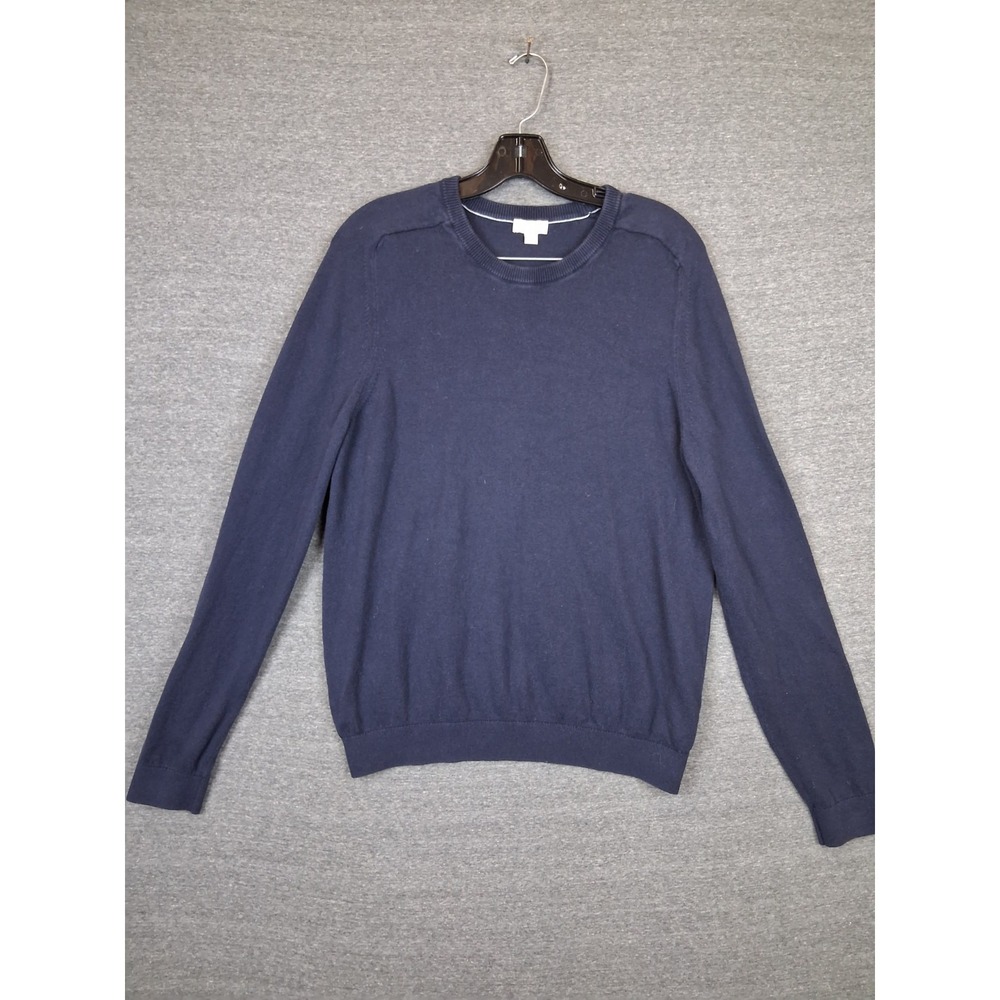 GAP Men Sweater Medium Blue Crew Pullover Knit Sweater Cotton Cashmere Classic